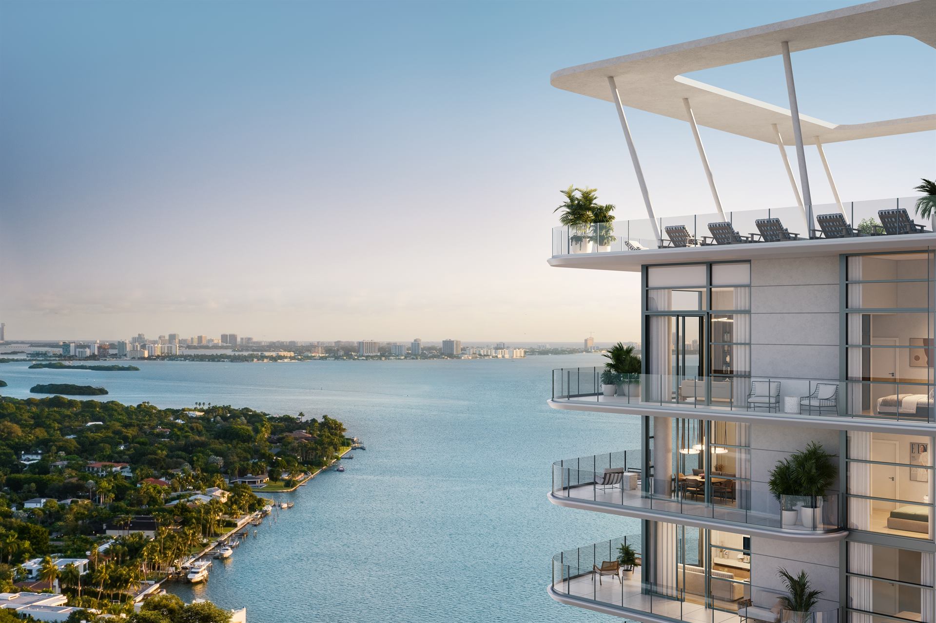 ELLE Residences Miami tower with water view